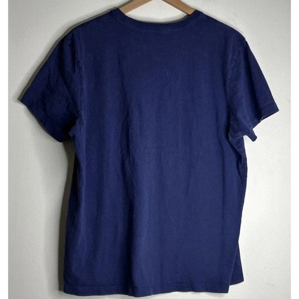 J.CREW New York Men's Large Navy Graphic Logo T-Shirt Crew Neck Short Sleeve